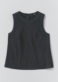 Panelled Garment Dyed Sleeveless Top | Slate