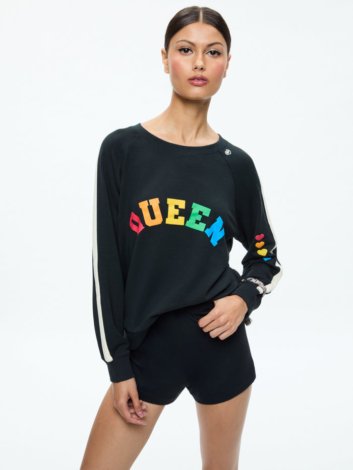PARIS HILTON X BIG FEELINGS ALLI SLOUCHY CREWNECK - BLACK MULTI
