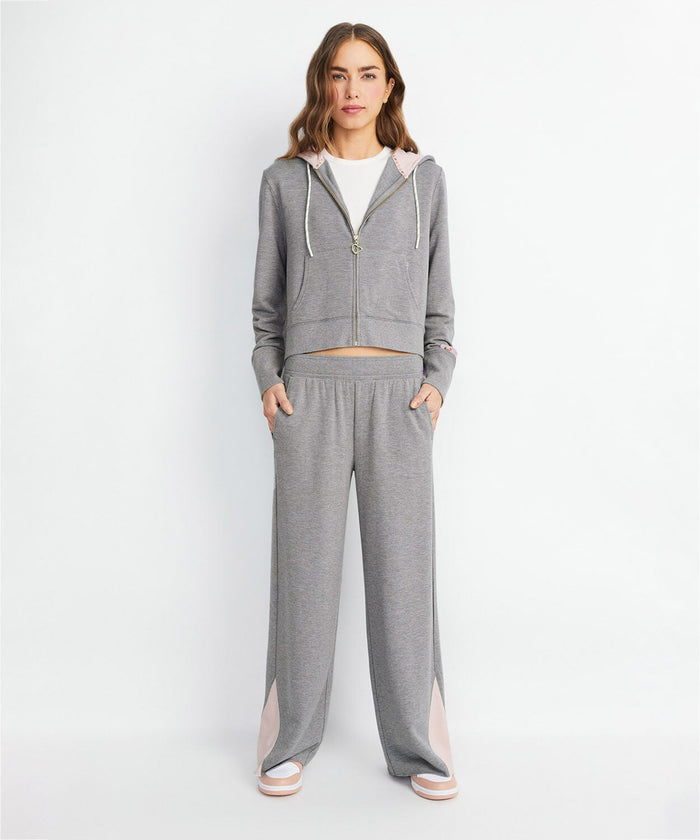 PARIS HILTON X BIG FEELINGS ELOISE ZIP UP HOODIE - DARK HEATHER GREY