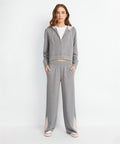 PARIS HILTON X BIG FEELINGS ELOISE ZIP UP HOODIE - DARK HEATHER GREY