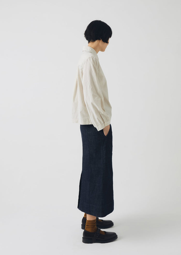 Patch Pocket Indigo Denim Skirt | Indigo