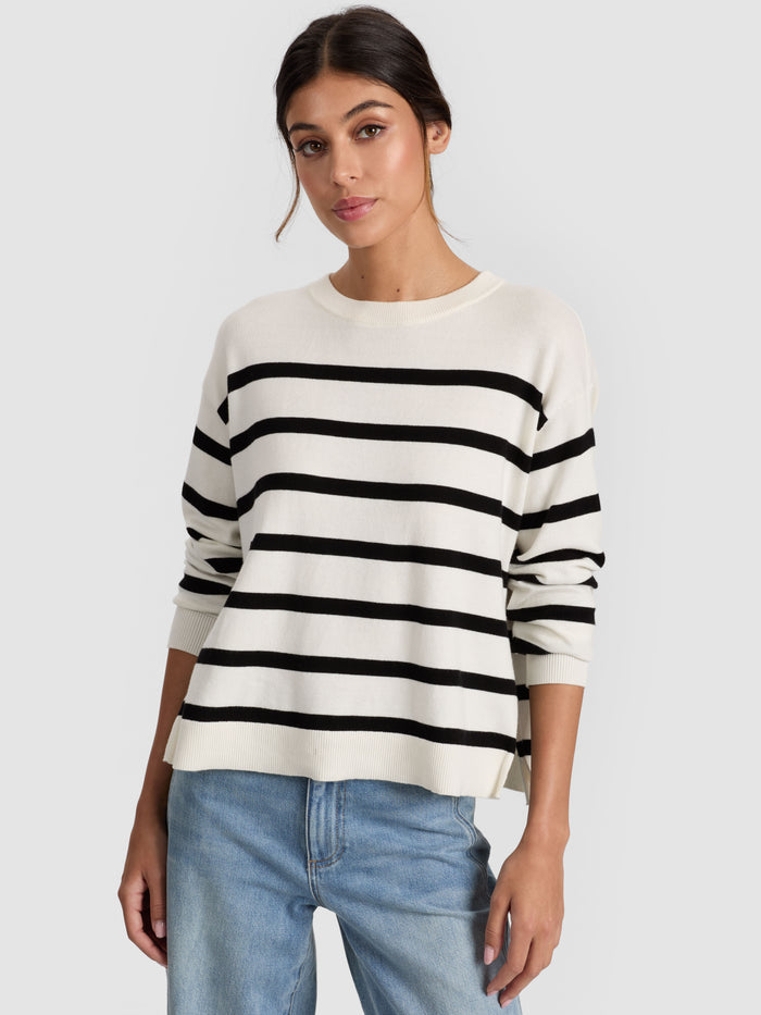 PATTERSON EASY PULLOVER - SOFT WHITE/BLACK