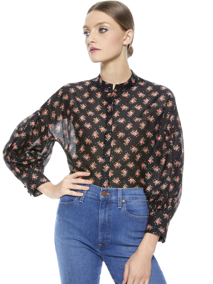PAULITA FLORAL BLOUSE - HEIRLOOM SM BLACK