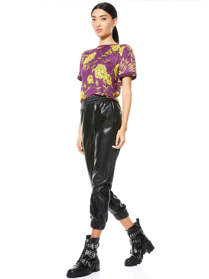 PIERA FLORAL TEE - PURE PEONY BOYSENBERRY