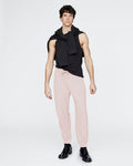 Pima Cotton Pique Banded Bottom Sweatpants - Faded Rose