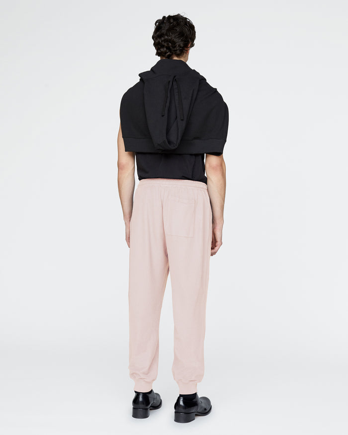 Pima Cotton Pique Banded Bottom Sweatpants - Faded Rose