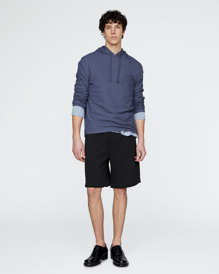 Pima Cotton Pique Hoodie - Dusk Blue