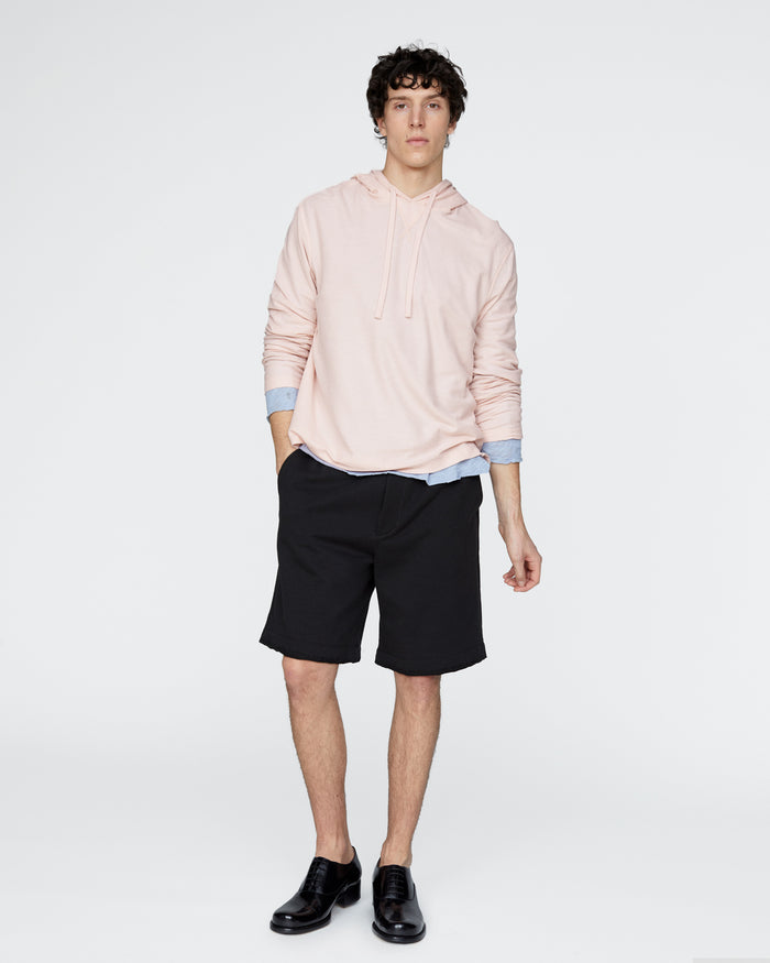 Pima Cotton Pique Hoodie - Faded Rose