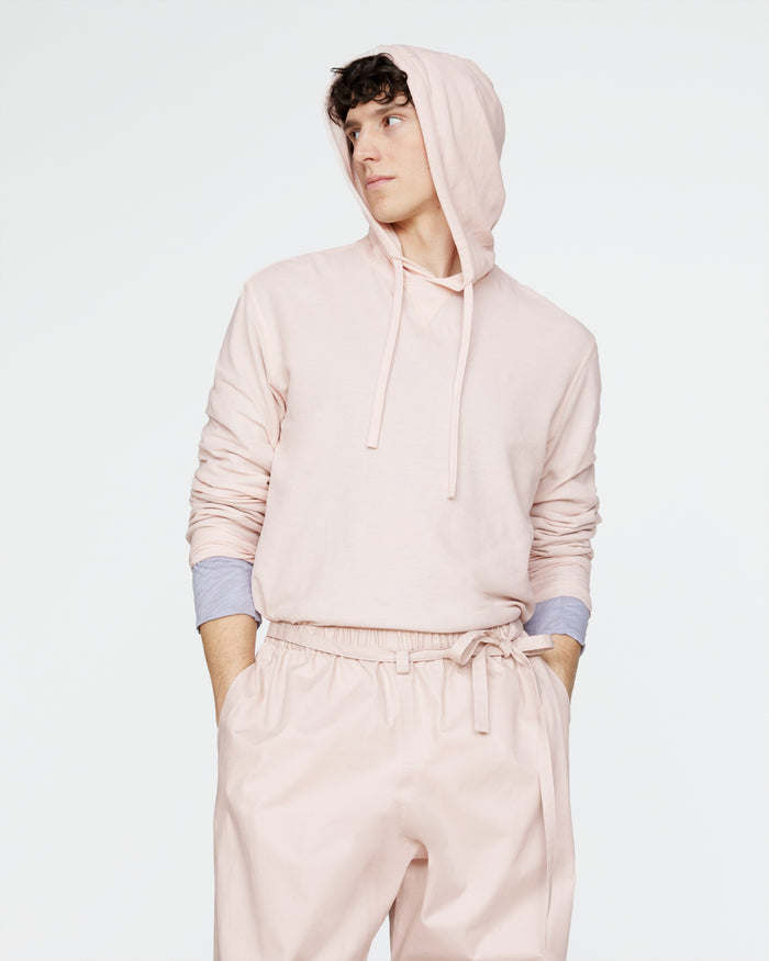 Pima Cotton Pique Hoodie - Faded Rose