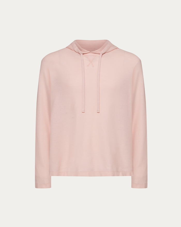 Pima Cotton Pique Hoodie - Faded Rose