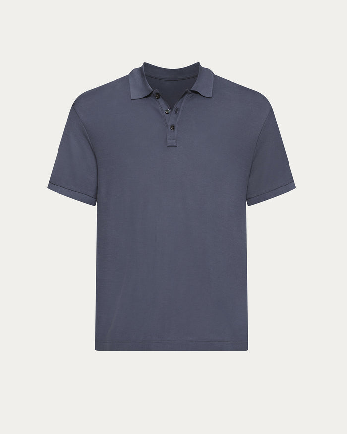 Pima Cotton Pique Polo - Dusk Blue