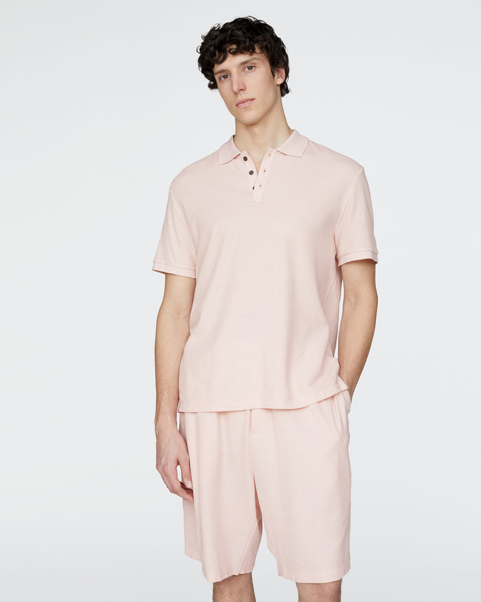 Pima Cotton Pique Polo - Faded Rose