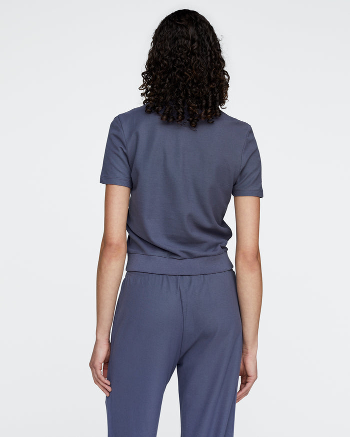 Pima Cotton Pique Short Sleeve Polo - Dusk Blue