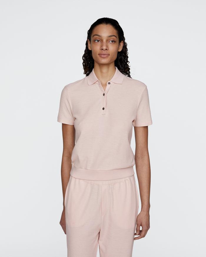 Pima Cotton Pique Short Sleeve Polo - Faded Rose