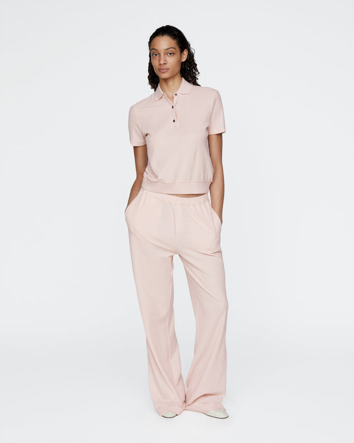 Pima Cotton Pique Short Sleeve Polo - Faded Rose