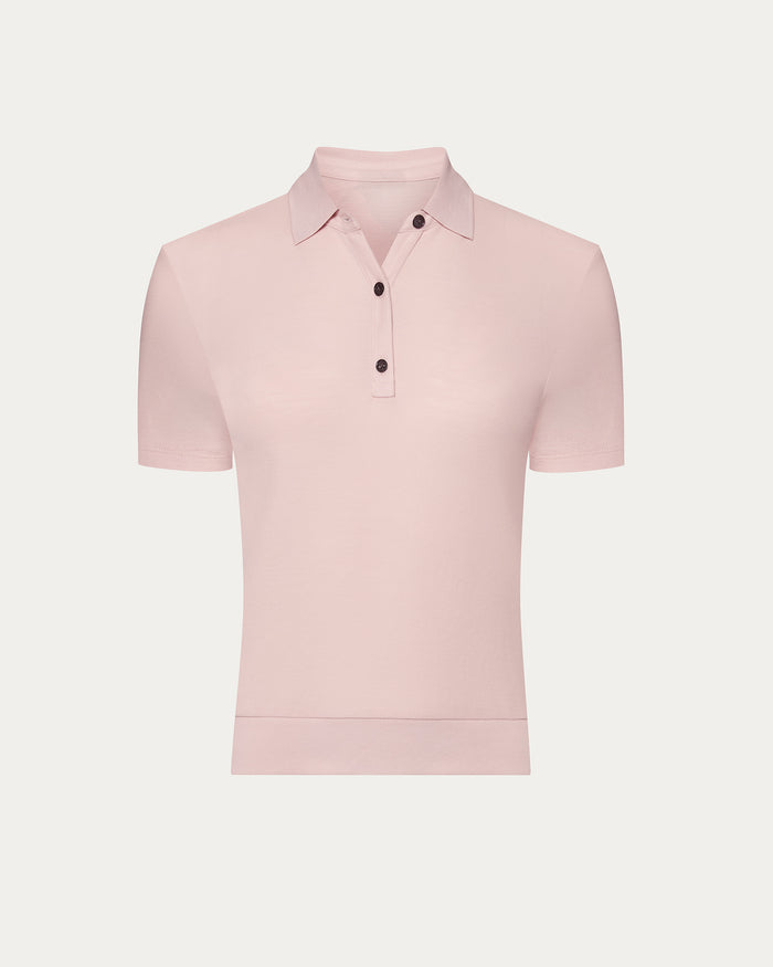 Pima Cotton Pique Short Sleeve Polo - Faded Rose