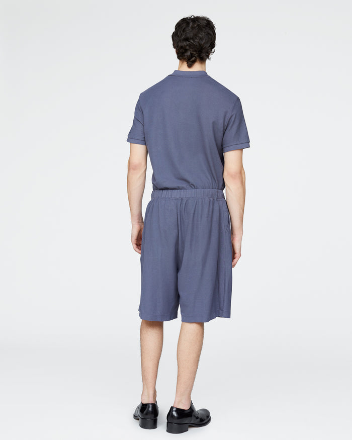 Pima Cotton Pique Shorts - Dusk Blue