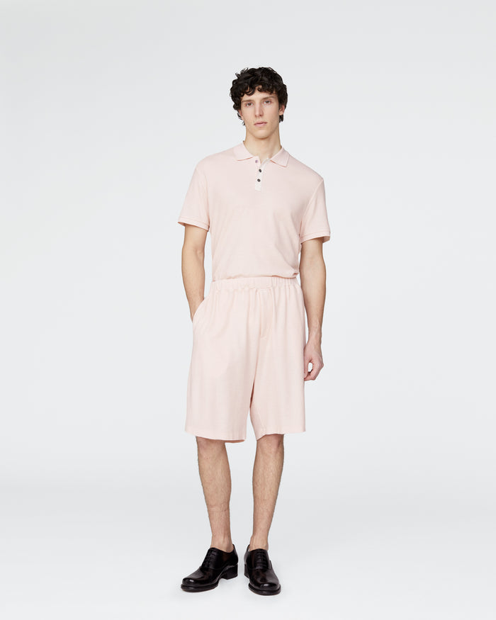 Pima Cotton Pique Shorts - Faded Rose