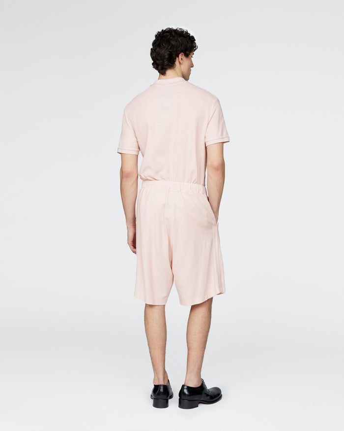 Pima Cotton Pique Shorts - Faded Rose