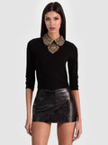 PORLA COLLARED SWEATER - BLACK