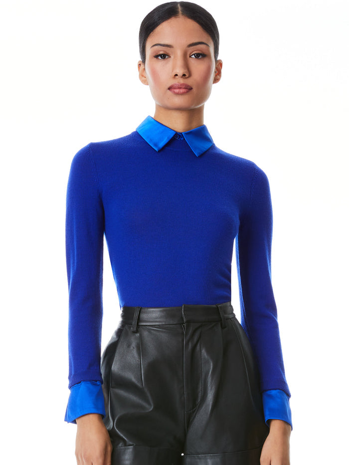 PORLA COLLARED SWEATER - ROYALTY