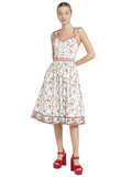 PORTIA SWEETHEART MIDI DRESS - BLUE BELL-SOFT WHT MULTI