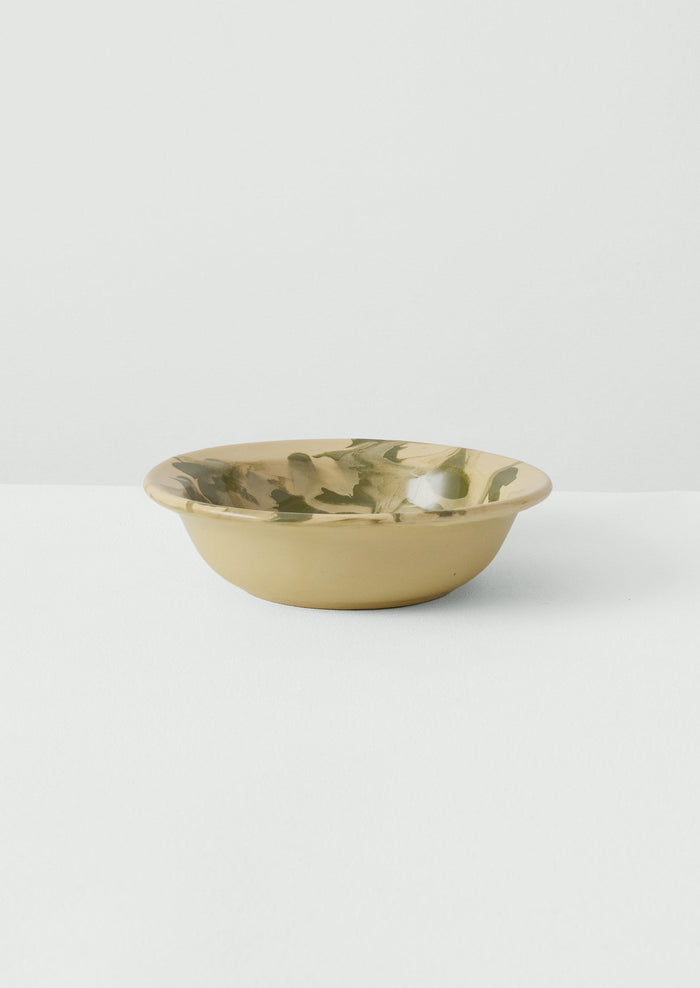Poterie Barbotine Marbled Dish | Cream/Bottle Green