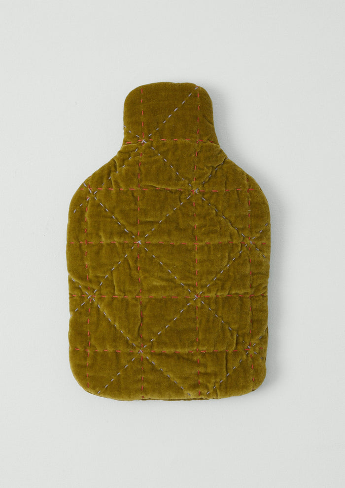 Quilted Velvet Hot Water Bottle Cover | Pomelo