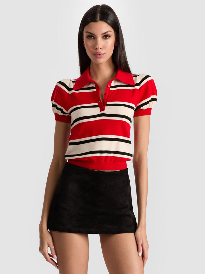 RAMONA STRIPED PULLOVER - PERFECT RUBY MULTI