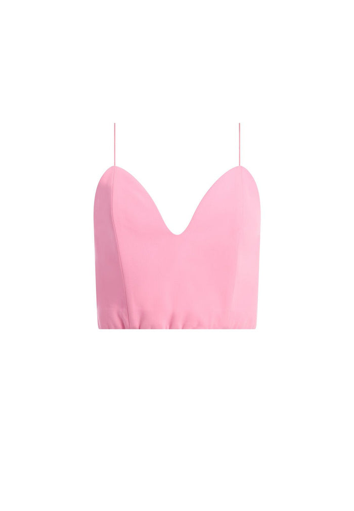 RAYNE V-NECK CROP TOP - ELECTRIC PINK