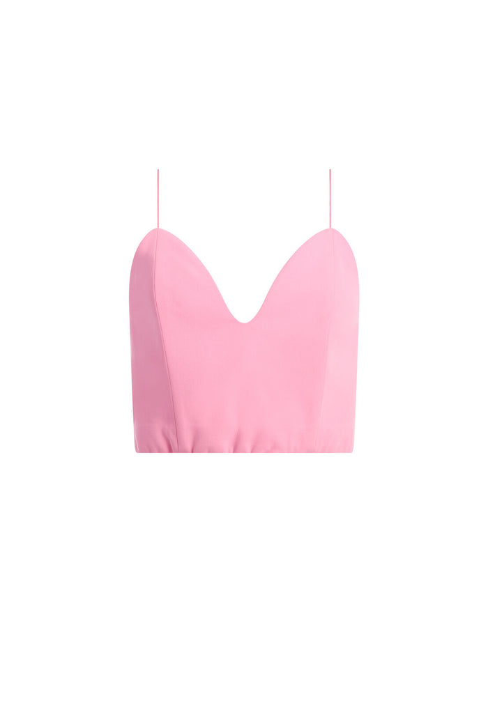 RAYNE V-NECK CROP TOP - ELECTRIC PINK