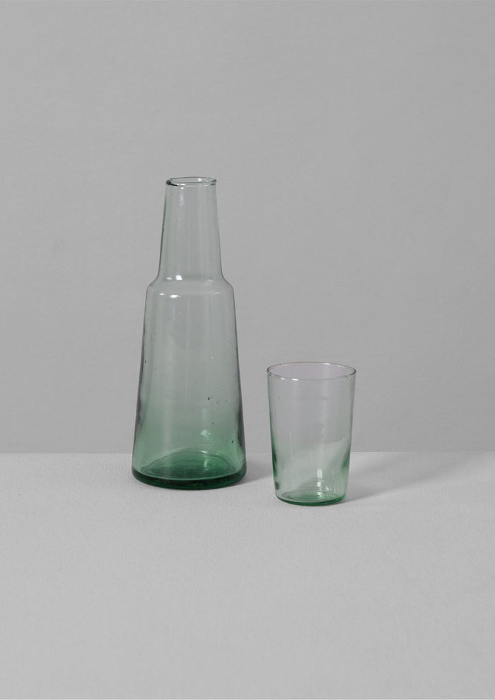 Recycled Glass Carafe And Glass Set | Clear