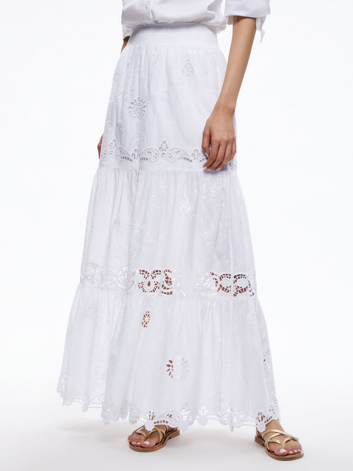 REISE PANELLED MAXI SKIRT - WHITE