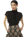 REMINGTON LACE COLLAR BLOUSE - BLACK