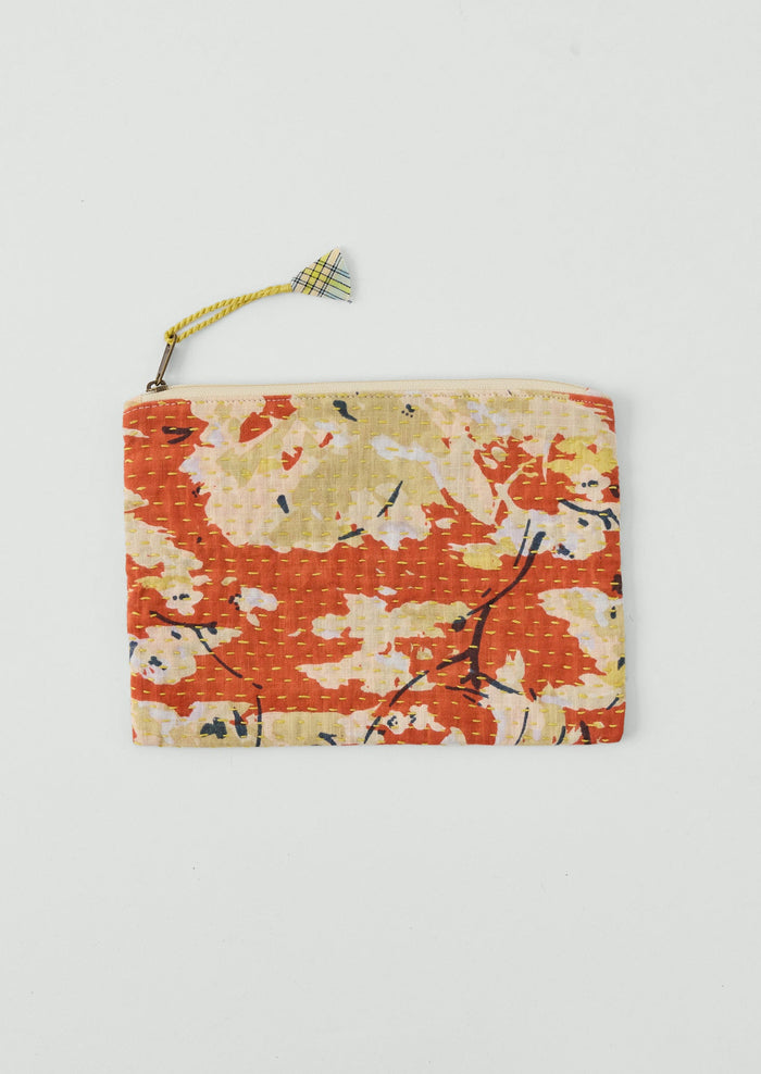 Remnant Fabric Kantha Pouch | Burnt Ginger/Mimosa