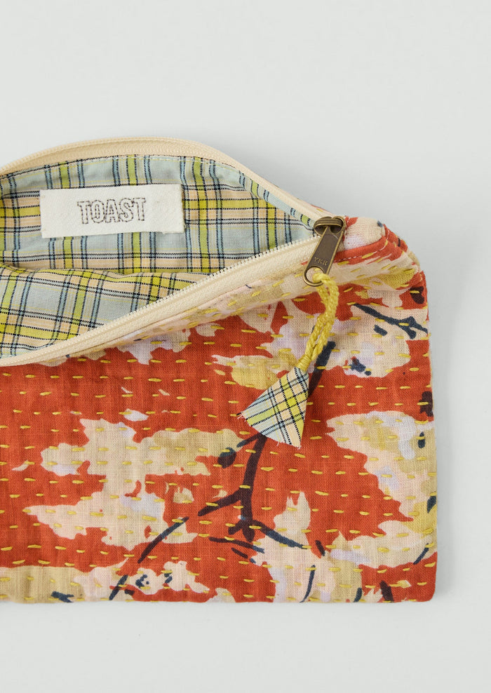 Remnant Fabric Kantha Pouch | Burnt Ginger/Mimosa