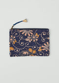 Remnant Fabric Kantha Pouch | Denim Blue/Honey