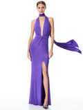RESSE LOW NECK GOWN - PURPLE