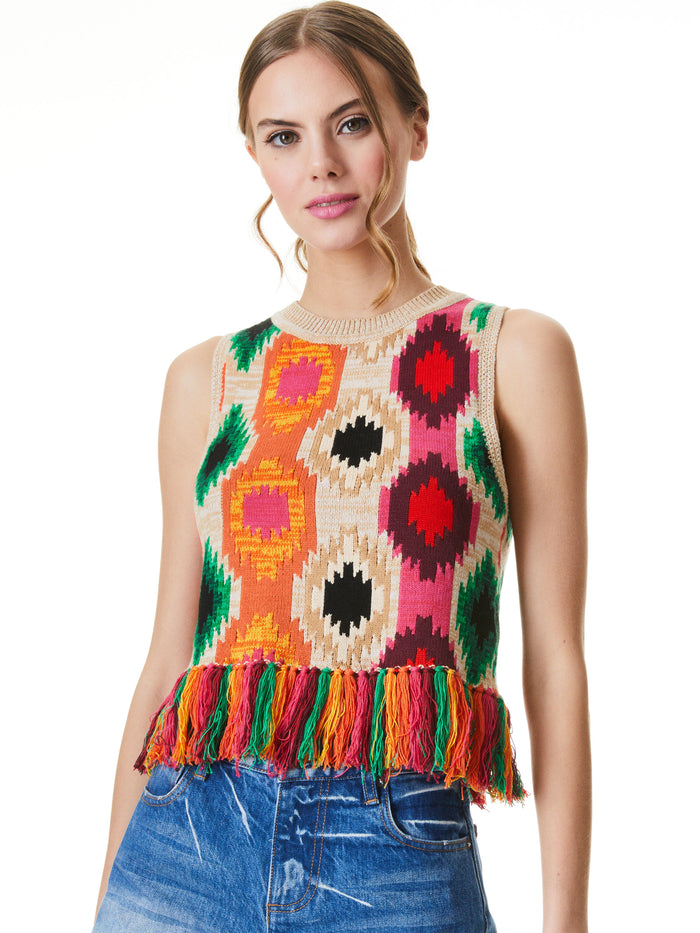 REVA FRINGE SHELL - MULTI