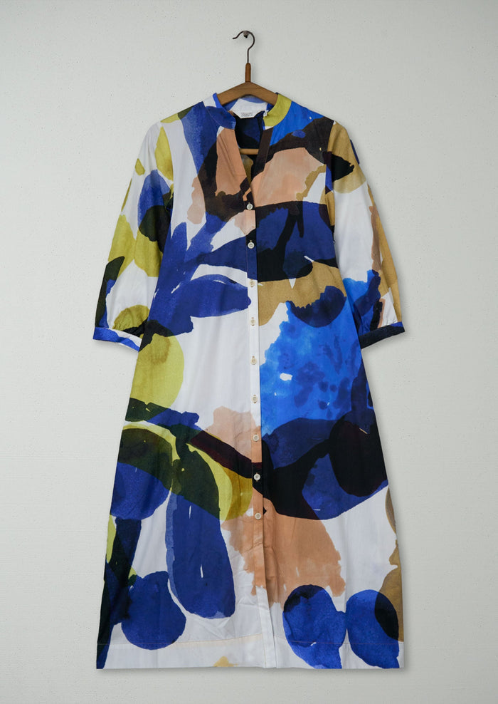 Reworn Abstract Print Cotton Poplin Dress Size XS (2183) | Multi