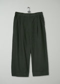 Reworn Cotton Canvas Trousers Size 14 (1645) | Dark Olive