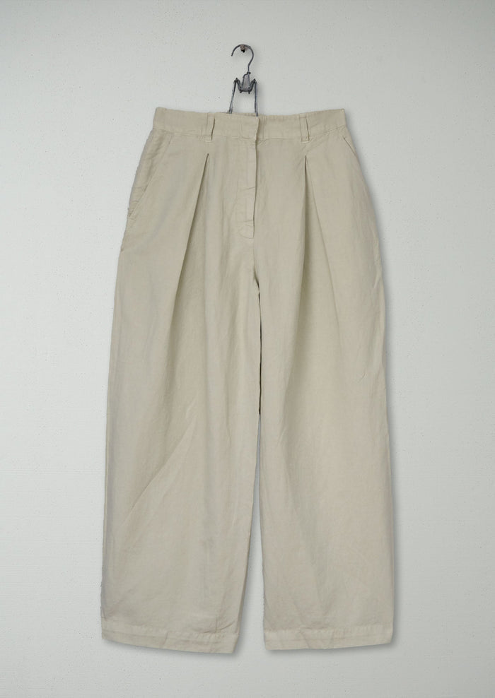 Reworn Cotton Linen Pants Size 10 (1188) | Putty