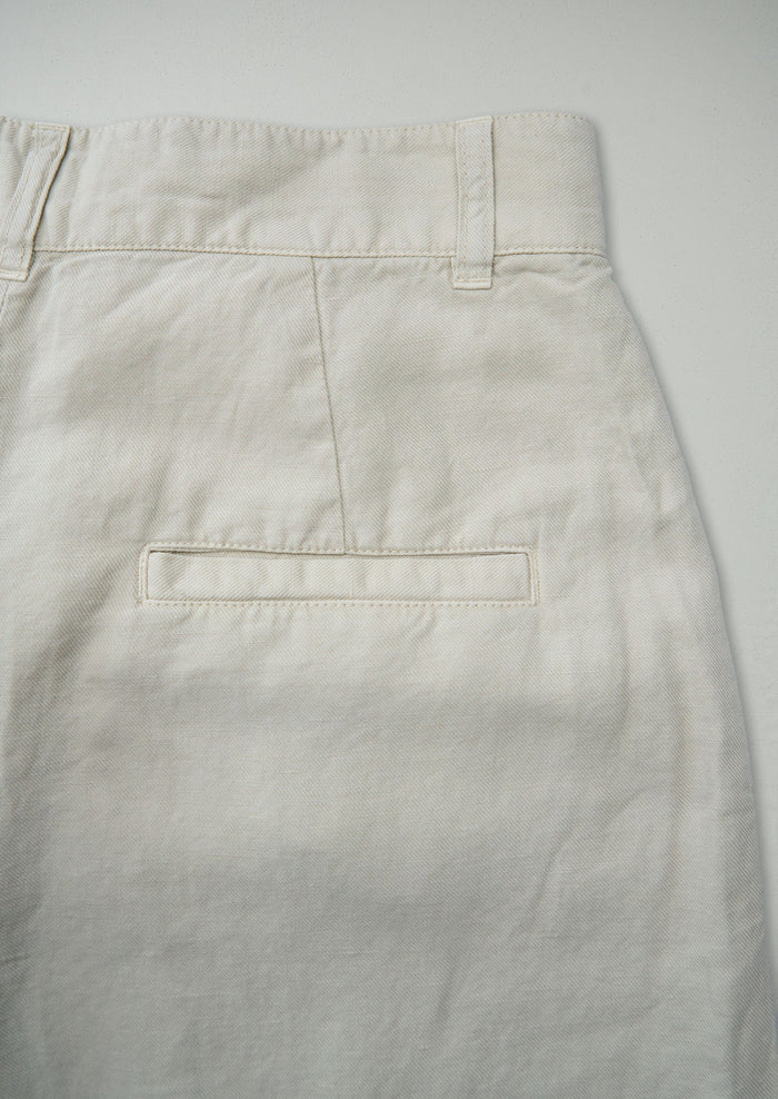 Reworn Cotton Linen Pants Size 10 (1188) | Putty