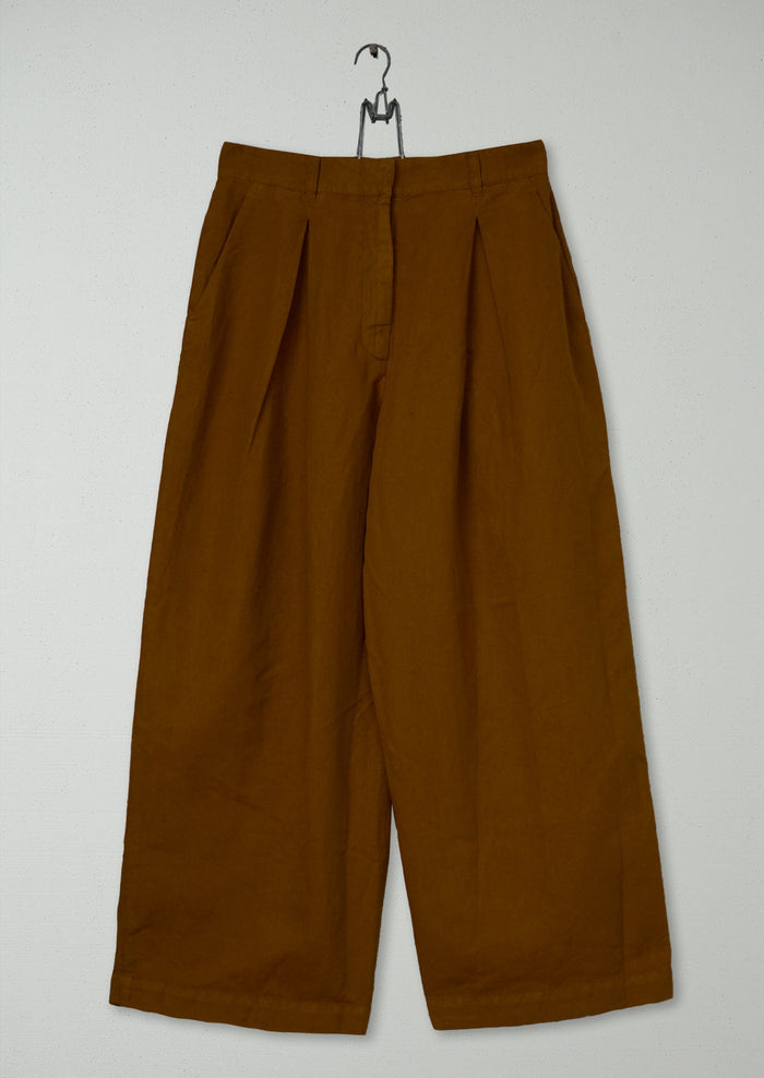 Reworn Cotton Linen Pants Size 10 (1251) | Burnt Sienna