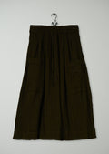 Reworn Crinkle Cotton Skirt Size M (302) | Olive