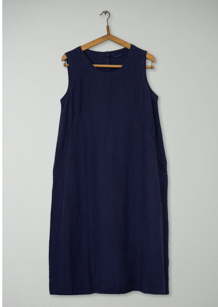 Reworn Linen Shift Dress Size 8 (2115) | Blueberry