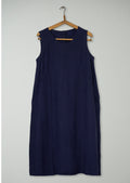 Reworn Linen Shift Dress Size 8 (2115) | Blueberry
