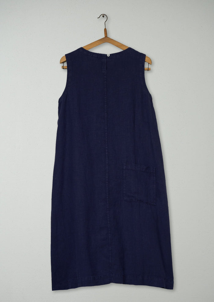 Reworn Linen Shift Dress Size 8 (2115) | Blueberry