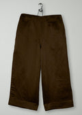 Reworn Linen Silk Jacquard Trousers Size 16 (1492) | Bronze