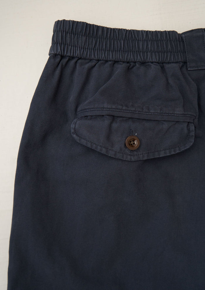 Reworn Mens Cotton Canvas Trousers Size L (102) | Prussian Blue